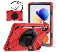 YHFZR Coque pour Xiaomi Redmi Pad 2 Pro/Redmi Pad Pro/Poco Pad M1 Tablet 12,1 Pouce, Housse Coque Rigide Protection Intégrale Antichoc avec Protecteur d'écran Intégré, Rouge