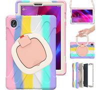 YHFZR Étui Antichoc pour Lenovo Tab K10 TB-X6C6, 360 Rotation 3 Couches Hybride Résistant aux Chocs avec Support Fonction et Bandoulière pour Lenovo Tab K10 TB-X6C6 10,3 Pouce, Orange