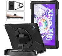YHFZR Étui Antichoc pour Lenovo Tab M10 Plus 3rd Gen 10,6'', 3 Couches Hybride Résistant aux Chocs avec Support Fonction et Bandoulière pour Lenovo Tab M10 Plus 3rd Gen 10,6'' TB-125FU/128FU, Noir