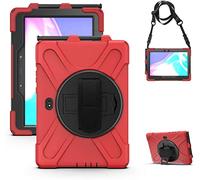 YHFZR Étui Antichoc pour Samsung Galaxy Tab Active5 Pro SM-X350/Active4 Pro 5G T636B/Active Pro 10.1 T540, Hybride Résistant aux Chocs avec Support Fonction et Bandoulière, Rouge