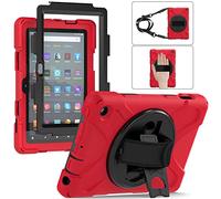 YHFZR Étui Antichoc pour Samsung Galaxy Tab S9 11'' 2023 X710/X716, Hybride Résistant aux Chocs avec Support Fonction et Bandoulière pour Samsung Galaxy Tab S9 11'' 2023 X710/X716, Rouge