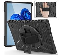 YHFZR Étui Antichoc pour Surface Pro 8, 360 Rotation 3 Couches Hybride Résistant aux Chocs avec Support Fonction et Bandoulière pour Surface Pro 8 13 Pouce, Noir