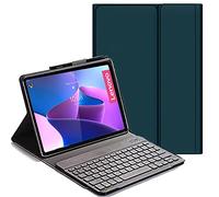 YHFZR QWERTY Slim PU Housse Détachable Wireless Clavier Keyboard sans Fil Coque pour Lenovo Tab P11 Pro 2nd 2022/ Pad Pro 2022 11.2'' 2022 TB-132U, Rose Vert