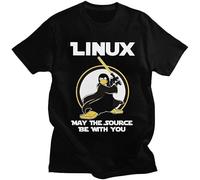 YHGsed233 Linux May The Source Be with You T ShirtBlack XL