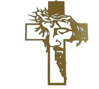 YHHIRCH Décoration murale en métal avec croix de Jésus-Christ, décoration murale creuse personnalisée pour église chrétienne, école, bureau, décoration d'intérieur (C)