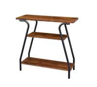 YHHLWXMDZ Table d'appoint Industrielle à 3 Niveaux, Console d'Entrée Étroite en Pin Massif, Table de Rangement Bois et Métal, Meuble de Déco Multi-Usage pour Couloir, Salon, Chambre(100cm/39.4in)