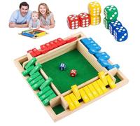 Yhjxly Shut The Box Jeu de société en bois, jeu de table en bois pour 4 joueurs, jeu de société Great Family Vacances Jeu amusant