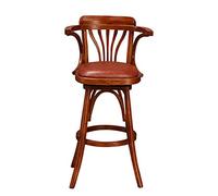 YHJZSM Tabourets de Bar en Bois Massif rotatifs rétro PU Seat Home Tabouret de Bar pour Les chaises de Hauteur de café de Restaurant Occidental avec Repose-Pieds, 103x60x75cm (Couleur: th