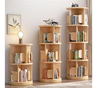 YHKJLYH Étagère à Livres rotative à 360°, 4 Niveaux, C, étagère de Rangement sur Pied, étagère étroite en Bois, Tour de bibliothèque rotative empilable, pour Chambre à Coucher, Salon