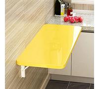 YHKJLYH Table Pliante Murale - Bureau d'ordinateur Jaune à abattants, Table à Manger Flottante Gain de Place pour Bureau à Domicile, Cuisine, Bar, Chambre - Établi Compact (70x30cm)