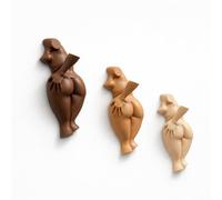 YHLHUXA Crochet Mural Corps Humain Drôle, Sculpture Pose Yoga 5 Pouces, Porte Serviette Et Clés Mural Pour Salle De Bain Et Entrée, Déco Ludique, Cadeau Pendaison De Crémaillère (A-3PCS)