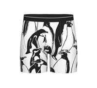 YHLKLWKSZC Boxer à longues jambes pour homme - Sous-vêtements doux respirants et absorbants de transpiration (S-2XL), Noir/blanc, XXL
