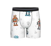 YHLKLWKSZC Boxer à longues jambes pour homme - Sous-vêtements doux respirants et absorbants de transpiration (S-2XL), Noir/blanc, XXL