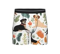 YHLKLWKSZC Boxer à longues jambes pour homme - Sous-vêtements doux respirants et absorbants de transpiration (S-2XL), Noir/blanc, XL