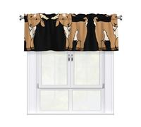 YHLKLWKSZC Cantonnières pour fenêtres, chèvre marron, café, petits traitements de fenêtre pour fenêtre, salon, chambre à coucher, salle de bain, 137 x 45 cm