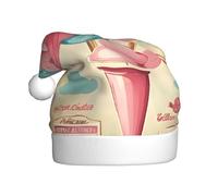 YHLKLWKSZC Chapeau de Noël imprimé barbe à papa chapeau de Père Noël pour adultes Unisexe Vacances Casquette de Noël