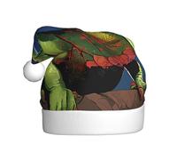 YHLKLWKSZC Chapeau de Noël imprimé caméléon mignon avec inscription « Listen Music » pour adultes Unisexe