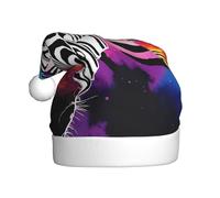 YHLKLWKSZC Exotic Tribe Tie Dye Style Imprimé Chapeau de Noël Chapeau de Père Noël pour Adultes Unisexe Vacances Casquette de Noël