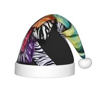YHLKLWKSZC Exotic Tribe Tie Dye Style Imprimé Chapeau de Noël Chapeau de Père Noël Vacances Bonnet de Noël Doux et Confortable 1 pièce