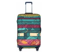 YHLKLWKSZC Housse de protection élastique pour valise, motif géométrique ethnique, 45,7 à 81,3 cm, blanc, Small, Tendance