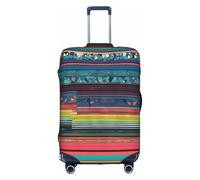 YHLKLWKSZC Housse de protection élastique pour valise, motif géométrique ethnique, 45,7 à 81,3 cm, blanc, Small, Tendance