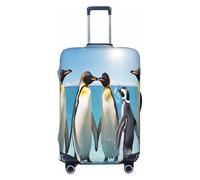 YHLKLWKSZC Housse de protection élastique pour valise, motif pingouin heureux, 45,7 à 81,3 cm, Noir/blanc, X-Large, tendance.