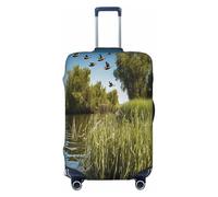 YHLKLWKSZC Housses de bagage pour valise, chasse, vol, sauvage, housse de valise, housse de protection élastique pour valise, 45,7 à 81,3 cm, Noir/blanc, Small, tendance.