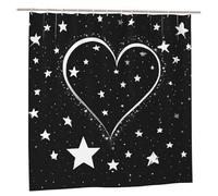 YHLKLWKSZC Rideau de douche de 183 x 183 cm en polyester et plastique avec 12 crochets Motif étoiles filantes