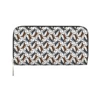 YHLKLWKSZC Trotting Portefeuille pour téléphone intelligent avec revêtement plat Motif empreintes de pattes Pour femme Fermeture éclair Long sac à main de voyage Pochette multifonction pour l'argent