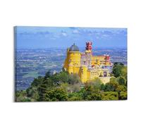 YHNGOL Poster de paysage urbain du palais de Pena, Sintra, Portugal, impression sur toile, poster mural et image d'art moderne pour décoration murale familiale (60 x 90 cm)