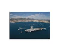 YHNGOL Poster décoratif sur toile Charles De Gaulle R91 - Motif flotte de porte-avions - Poster décoratif moderne pour chambre à coucher (60 x 90 cm)