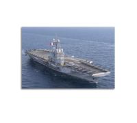 YHNGOL Poster décoratif sur toile représentant le porte-avions Charles de Gaulle - Poster mural moderne pour chambre à coucher (50 x 75 cm)