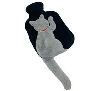 YHNJI Bouillotte avec housse en peluche en forme de chat - Bouillotte en caoutchouc - Chauffe-mains - Poche d'eau chaude pour le cou, les épaules, les pieds, les crampes menstruelles
