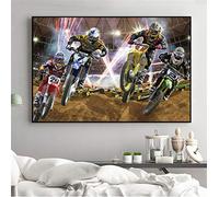 yhnjikl Moderne Mur Art Décor Photos Moderne Imprimer Moto Cross Racing Moto Peinture sur Toile Affiche Sport Cuadros Deocracion 40X60Cm sans Cadre