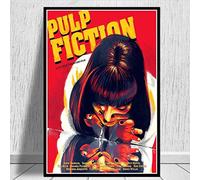 yhnjikl Pulp Fiction Actrice Fumée Film Vintage Affiche De Film Et Gravures Art Peinture Mur Photos pour Le Salon Home Collection Décor 40X60 Cm sans Cadre