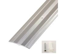 YHNNH Bande de Transition de Sol en Aluminium de qualité, Largeur de 6 cm, Longueur réglable de 90 à 180 cm, Protection des Bords antidérapante et imperméable.(Silver,95cm)