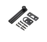 YHNNH, Boulon de porte coulissante en cuivre massif, boucle de porte Invisible, serrure de porte de grange de chambre à coucher, loquet de porte d'armoire, atelier(Black,3in)