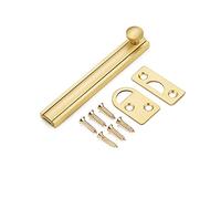 YHNNH, Boulon de porte coulissante en cuivre massif, boucle de porte Invisible, serrure de porte de grange de chambre à coucher, loquet de porte d'armoire, atelier(Gold,4in)