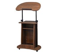 YHNNH Bureau de réception sur Podium for Ordinateur Portable Mobile, Bureau Assis-Debout avec Plateau pivotant, Table de pupitre Roulant for conférence, Auditorium, Salle de Classe(C)