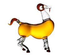YHNNH, Carafe à whisky de chèvre, carafe à vin en forme d'animal du zodiaque, distributeur de bouteilles, carafe à liqueur en verre for Scotch, Vodka, vin écossais, rhum, Carafe(500ml/16.9oz)
