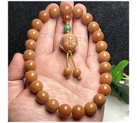 YHNNH, Chapelet Bodhi naturel vieilli de 12Mm, perles de prière de bouddha délicates avec tête de bouddha, unisexe for méditer Mala