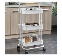YHNNH, Chariot de Cuisine for Fruits et légumes, Support de Stockage de collations, Support Roulant, étagère multifonctionnelle for Boissons, Bonbons, Jouets, Petits Produits(White)
