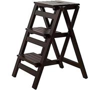 YHNNH Escalier à échelle Pliante à 3 marches, Tabouret Multifonctionnel Pliant en Bois Massif, escabeau Domestique Mul(B)