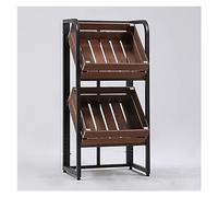 YHNNH, Étagère métallique de Stockage de supermarché, présentoir portatif de supermarché, présentoir de Magasin de détail/dépanneur à 2/3 Niveaux(Light Brown,50x35x132cm)