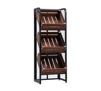 YHNNH, Étagère métallique de Stockage de supermarché, présentoir portatif de supermarché, présentoir de Magasin de détail/dépanneur à 2/3 Niveaux(Dark Brown,50x35x132cm)