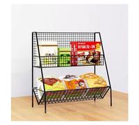 YHNNH, Étagères de Rangement Robustes sur Pied, Support de Rangement en Fil de Bureau, étagère en métal for supermarché(Black,40x15.5x34.5cm)