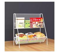 YHNNH, Étagères de Rangement Robustes sur Pied, Support de Rangement en Fil de Bureau, étagère en métal for supermarché(White,30x15.5x34.5cm)