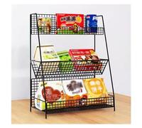 YHNNH, Étagères de Rangement Robustes sur Pied, Support de Rangement en Fil de Bureau, étagère en métal for supermarché(Black,40x18x45cm)