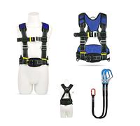 YHNNH Harnais antichute avec lanière auto-rétractable, kit de sécurité for harnais de toit, protection contre les chutes, for l'escalade, le travail aérien/rouge/a(Blue,E)
