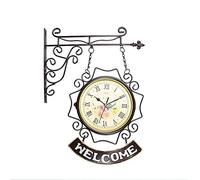 YHNNH horloges de Jardin， Gare Vintage for Jardin extérieur Maison silencieuse sans tic-tac montée